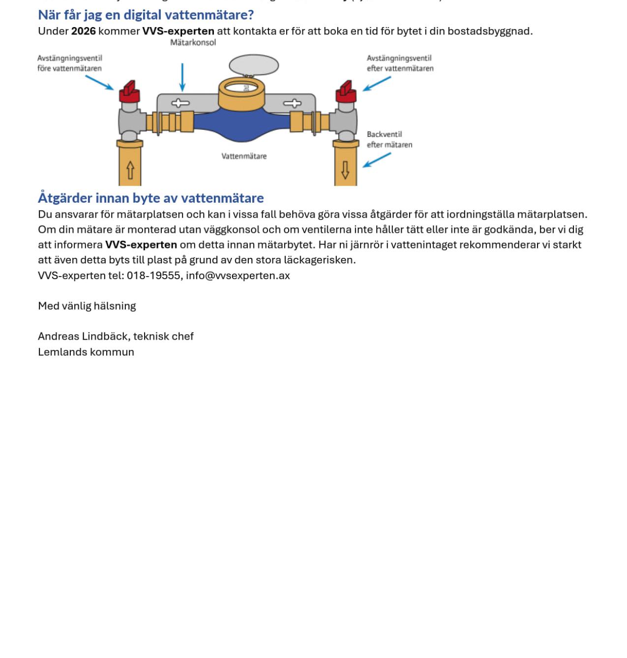 Digitala vattenmätare i Söderby